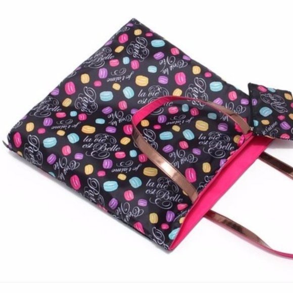 New Lancôme Paris Pink Reversible Tote w/Pouch - Picture 2 of 7